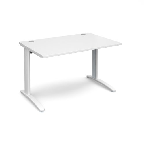 TR10 straight desk 1200mm x 800mm - white frame, white top Office Desks T12WWH