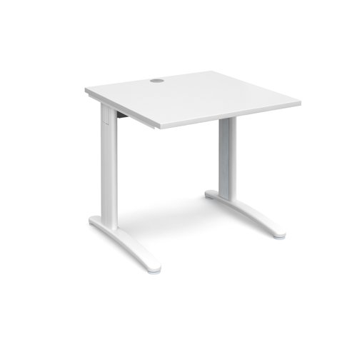 TR10 straight desk 800mm x 800mm - white frame, white top