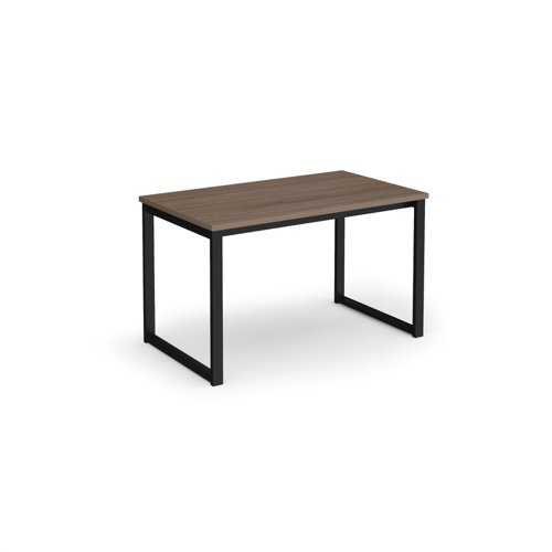 Otto benching solution dining table 1200mm wide - black frame, barcelona walnut top