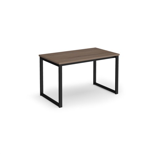 Otto benching solution dining table 1200mm wide - black frame, Barcelona walnut top