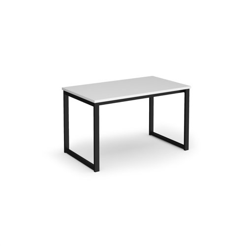 TAOT1200-K-WH Otto benching solution dining table 1200mm wide - black frame, white top