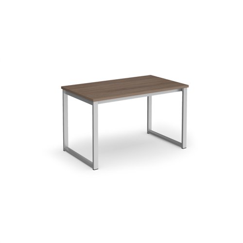 Otto benching solution dining table 1200mm wide - silver frame, barcelona walnut top