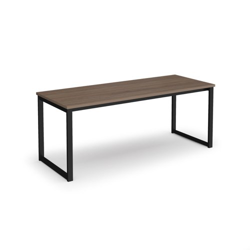 Otto benching solution dining table 1800mm wide - black frame, barcelona walnut top