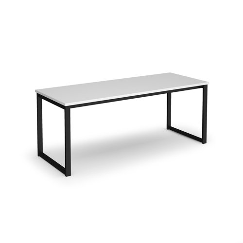 Otto benching solution dining table 1800mm wide - black frame, white top  TAOT1800-K-WH