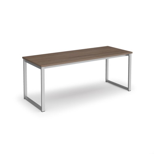 Otto benching solution dining table 1800mm wide - silver frame, barcelona walnut top  TAOT1800-S-BW