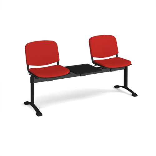 Taurus fully upholstered seating - bench 3 wide with 2 seats and table