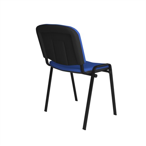 TAU40002-B Taurus meeting room stackable chair with black frame and no arms - blue
