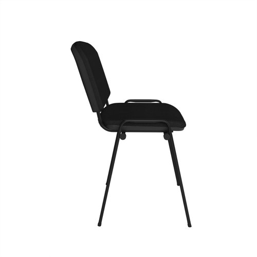 Taurus meeting room stackable chair with black frame and no arms - black TAU40002-K Buy online at Office 5Star or contact us Tel 01594 810081 for assistance