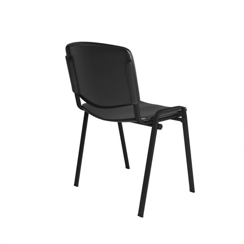 TAU40002-PK Taurus plastic meeting room stackable chair with no arms - black with black frame