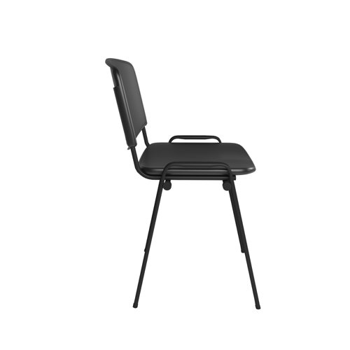 Taurus plastic meeting room stackable chair with no arms - black with black frame Dams International