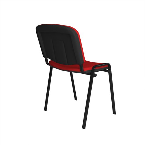 Taurus meeting room stackable chair with black frame and no arms - red  TAU40002-R