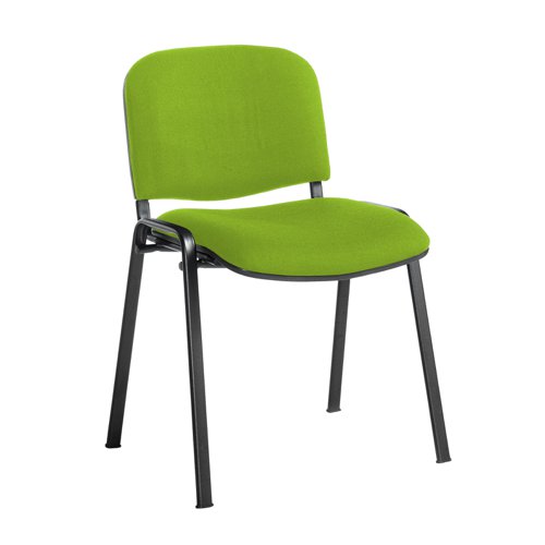 Taurus meeting room stackable chair with black frame and no arms - Madura Green