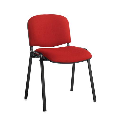 Taurus meeting room stackable chair (box of 4) with black frame and no arms - burgundy