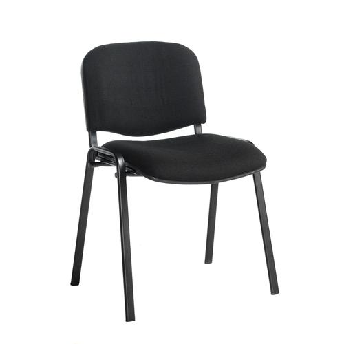 Taurus meeting room stackable chair (box of 4) with black frame and no arms - black