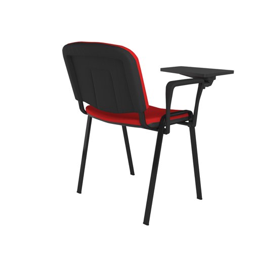 TAU40004-R Taurus meeting room chair with black frame and writing tablet - red