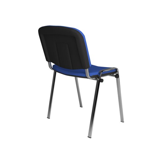 Taurus meeting room stackable chair with chrome frame and no arms - blue TAU40005-B Buy online at Office 5Star or contact us Tel 01594 810081 for assistance