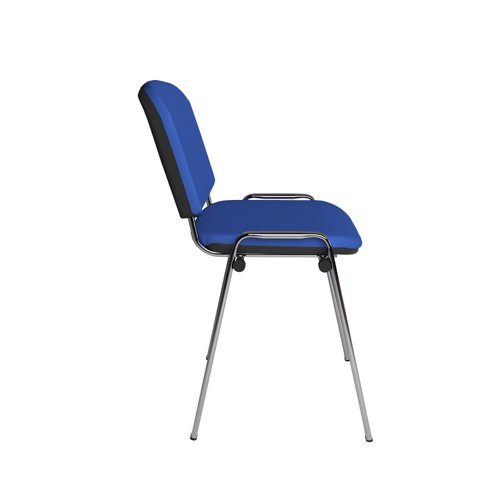Taurus meeting room stackable chair with chrome frame and no arms - blue