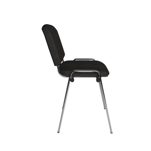 TAU40005-C Taurus meeting room stackable chair with chrome frame and no arms - charcoal