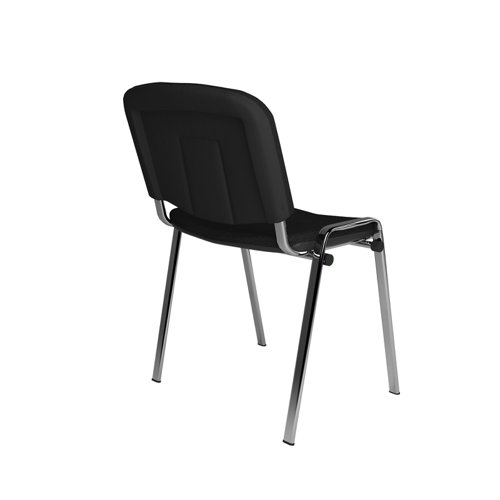 Taurus meeting room stackable chair with chrome frame and no arms - black TAU40005-K Buy online at Office 5Star or contact us Tel 01594 810081 for assistance