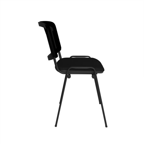 Taurus mesh back meeting room stackable chair with no arms - black  TAUMK