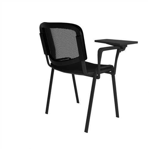 Taurus mesh back meeting room chair with writing tablet - black Banqueting & Conference Chairs TAUMKW
