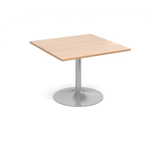 Trumpet base square extension table 1000mm x 1000mm - beech