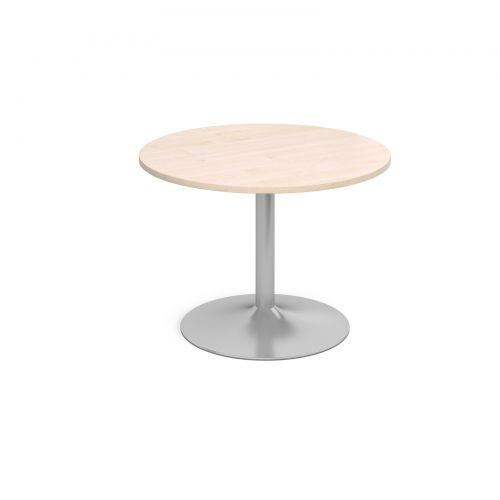 Trumpet base circular boardroom table 1000mm - maple