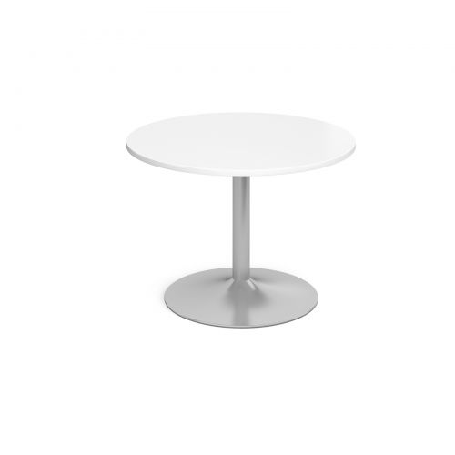 Trumpet base circular boardroom table 1000mm - white