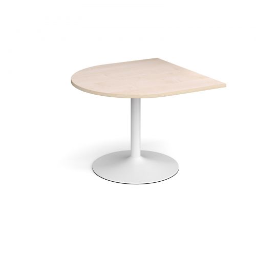 Trumpet base radial extension table 1000mm x 1000mm - white base and maple top