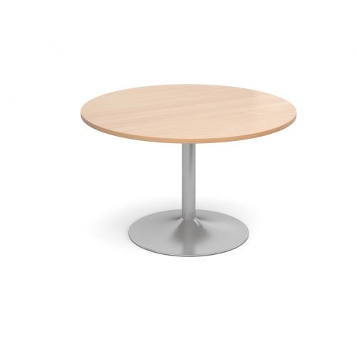 Trumpet base circular boardroom table 1200mm - beech