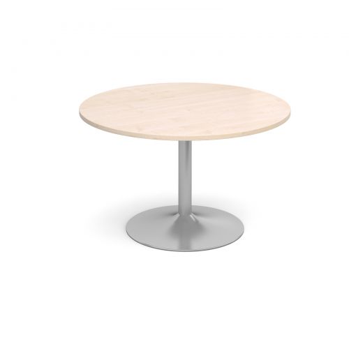 Trumpet base circular boardroom table 1200mm - maple