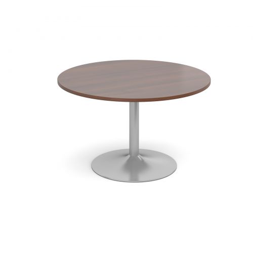 Trumpet base circular boardroom table 1200mm - walnut