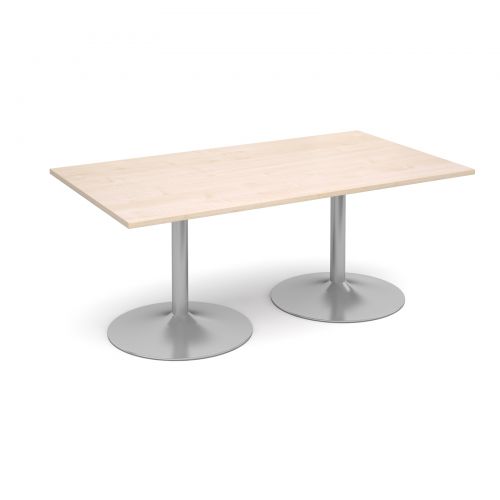 Trumpet base rectangular boardroom table 1800mm x 1000mm - maple