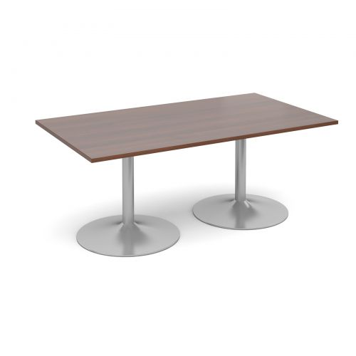 Trumpet base rectangular boardroom table 1800mm x 1000mm - walnut