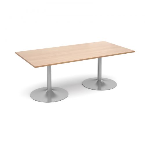 Trumpet base rectangular boardroom table 2000mm x 1000mm - beech