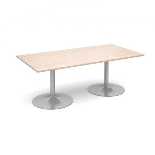 Trumpet base rectangular boardroom table 2000mm x 1000mm - maple