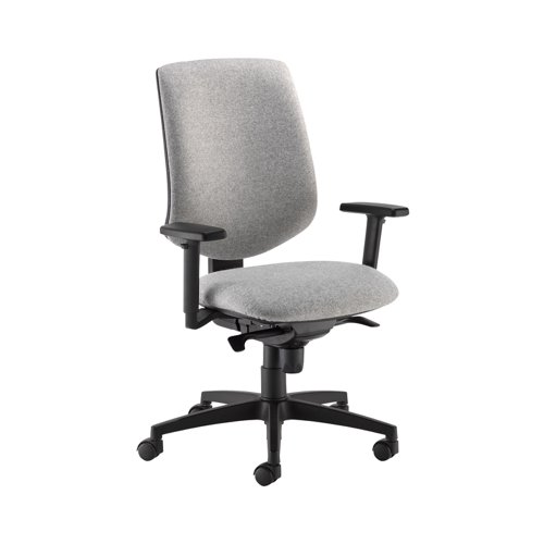 Tegan fabric asynchro operator chair with 2D arms and lumbar - made to order