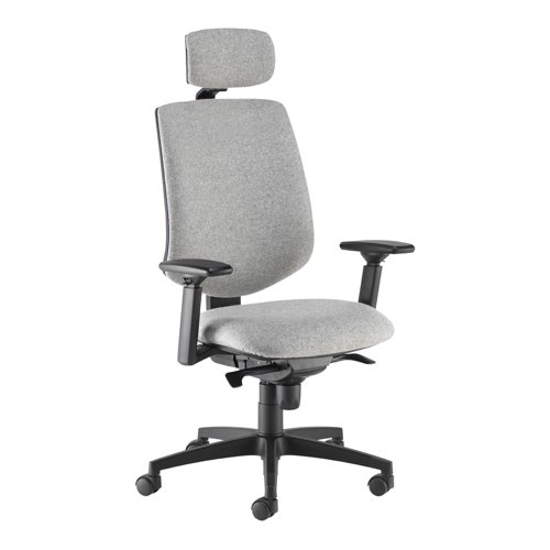 Tegan fabric asynchro operator chair with headrest and 3D arms - made to order