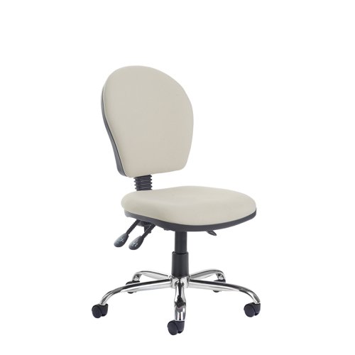 Altino High fabric back PCB operator chair with no arms and chrome base - made to order