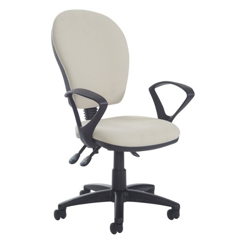 Altino High fabric back PCB operator chair with fixed arms - made to order
