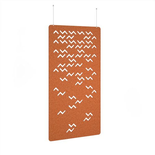 Twist Hanging Panel 1200w - Tangerine eco-friendly office product
