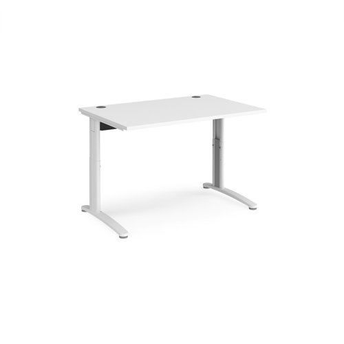 TR10 height settable straight desk 1200mm x 800mm - white frame, white top