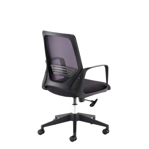 Not only does this office chair’s mesh back keep you cool, it is also designed with contours that cup your spine for optimal lumbar support. If you work long hours, then this feature will enable you to sit comfortably for longer periods of time. The gently curved backrest on the Toto operator chair follows the shape of your spine nicely, and the mesh material allows ventilation even after prolonged contact.