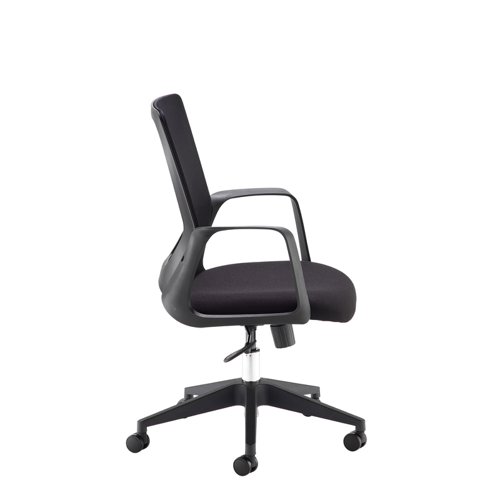 Not only does this office chair’s mesh back keep you cool, it is also designed with contours that cup your spine for optimal lumbar support. If you work long hours, then this feature will enable you to sit comfortably for longer periods of time. The gently curved backrest on the Toto operator chair follows the shape of your spine nicely, and the mesh material allows ventilation even after prolonged contact.
