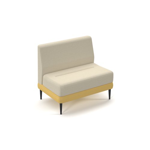 Trinity low back single sofa with no arms, soft cushioned seat with steel leg frames and optional integrated power - made to order