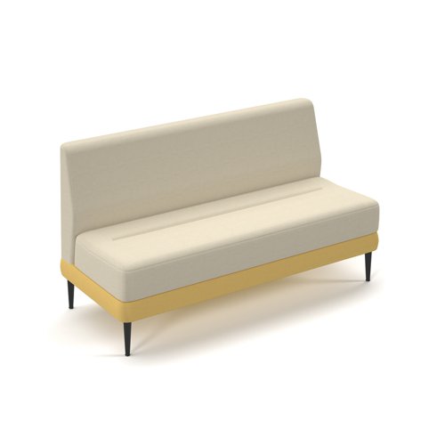 Trinity low back double sofa with no arms, soft cushioned seat with steel leg frames and optional integrated power - made to order