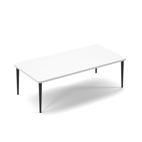 Trinity rectangular coffee table 1400 x 700mm - white top