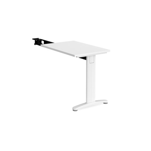 TR10 single return desk 800mm x 600mm - white frame and white top