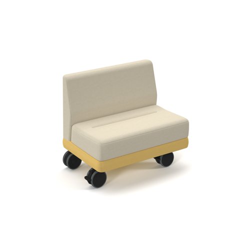 Trinity low back single sofa with no arms mobile with castors - made to order