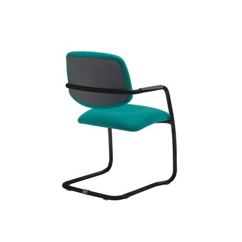 Tuba black cantilever frame conference chair with half upholstered back - made to order Dams International